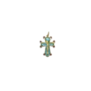 Pendentif crucifix sur croix médiévale – 3,2 cm – 0197 vert | Les Tailleurs d'Images