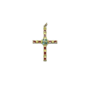 Petite croix émaillée, bijou pendentif, cadeau de communion – 4,6 cm – B2 ROUGE_- Les Tailleurs d'Images