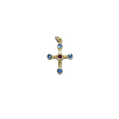 Petite croix pommelée, pendentif religieux – 3,4 cm – 0193