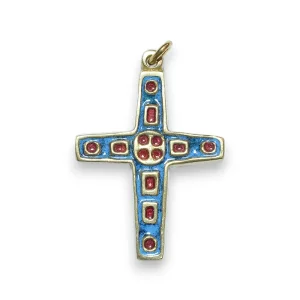 Bijou communion croix émaux – 4,5 cm – 770