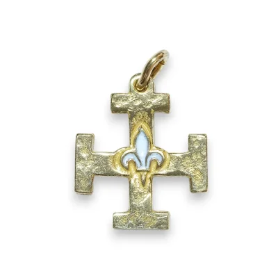 Pendentif Croix des Scouts de France avec Fleur de lys – 2,5 cm – 0213