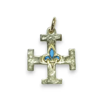 Pendentif Croix des Scouts de France avec Fleur de lys – 2,5 cm – 0213