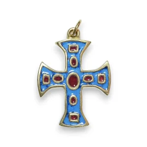 Croix, pendentif bronze émaillé – 4,7 cm – 760