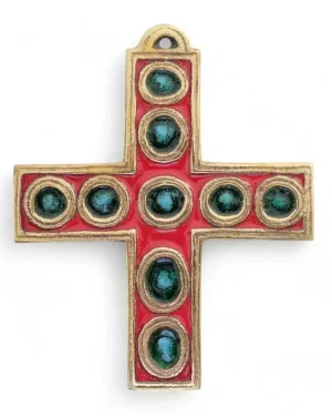 Croix murale neuf cabochons – 9,5 cm – 936