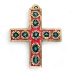 Croix murale neuf cabochons – 9,5 cm – 936