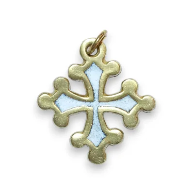 Croix occitane en bronze émaillé – 3,8 cm – 0200