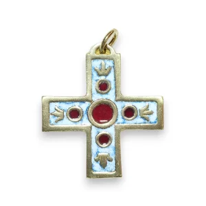 Fleur de Lys sur pendentif croix, bijou médiéval religieux – 4,3 cm – 938