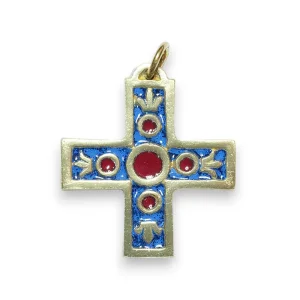 Fleur de Lys sur pendentif croix, bijou médiéval religieux – 4,3 cm – 938