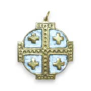 Médaille Croix de Jérusalem, bijou religieux – 5,5 cm – 876 BLANC - Les Tailleurs d'Images