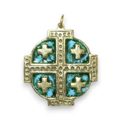 Pendentif Croix de Jérusalem, bijou religieux – 5,5 cm – 876