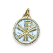 Chrisme pendentif médaillon blanc