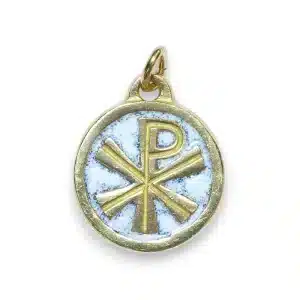 Chrisme pendentif médaillon blanc