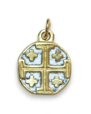 Croix de Jérusalem pendentif, bijou religieux – 2 cm – 091
