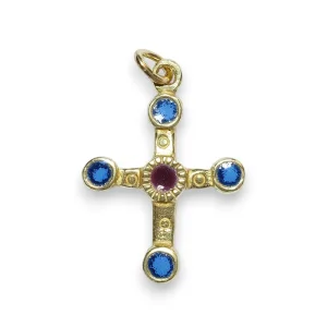 Petite croix pommelée, pendentif religieux – 3,4 cm – 0193