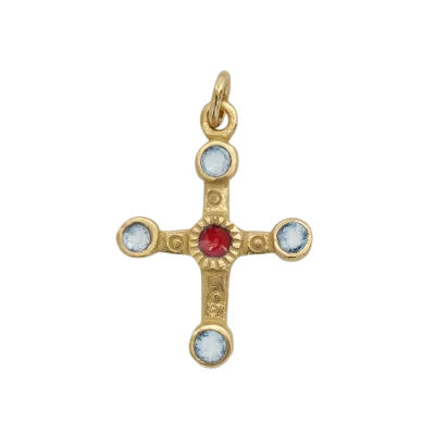 Petite croix pommelée, pendentif religieux – 3,4 cm – 0193
