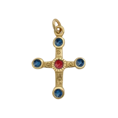 Petite croix pommelée, pendentif religieux – 3,4 cm – 0193