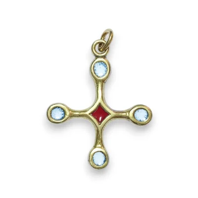 Pendentif croix pommelée, bijou religieux – 3,9 cm – B4