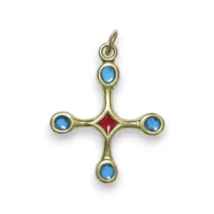 Pendentif croix pommelée, bijou religieux – 3,9 cm – B4