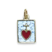 Pendentif blanc rectangulaire du Sacré Cœur