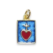 Pendentif bleu rectangulaire du Sacré Cœur