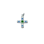 Croix celte en argent, bijou religieux – 2,8 cm – NA0224 BLEU - Les Tailleurs d'Images