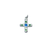 Croix celte en argent, bijou religieux – 2,8 cm – NA0224 VERT - Les Tailleurs d'Images