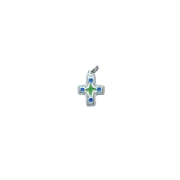 Croix de naissance en argent, bijou bébé – 2,3 cm – NA72 BLEU- Les Tailleurs d'Images
