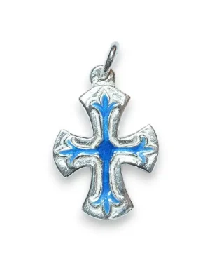Croix fleur de lys en argent, cadeau communion – 2,5 cm – NA74