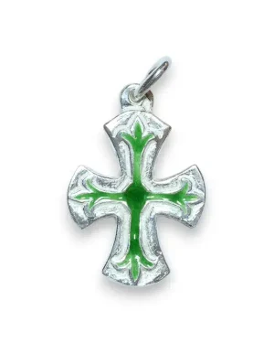 Croix fleur de lys en argent, cadeau communion – 2,5 cm – NA74