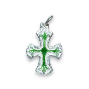 Croix fleur de lys en argent, cadeau communion – 2,5 cm – NA74