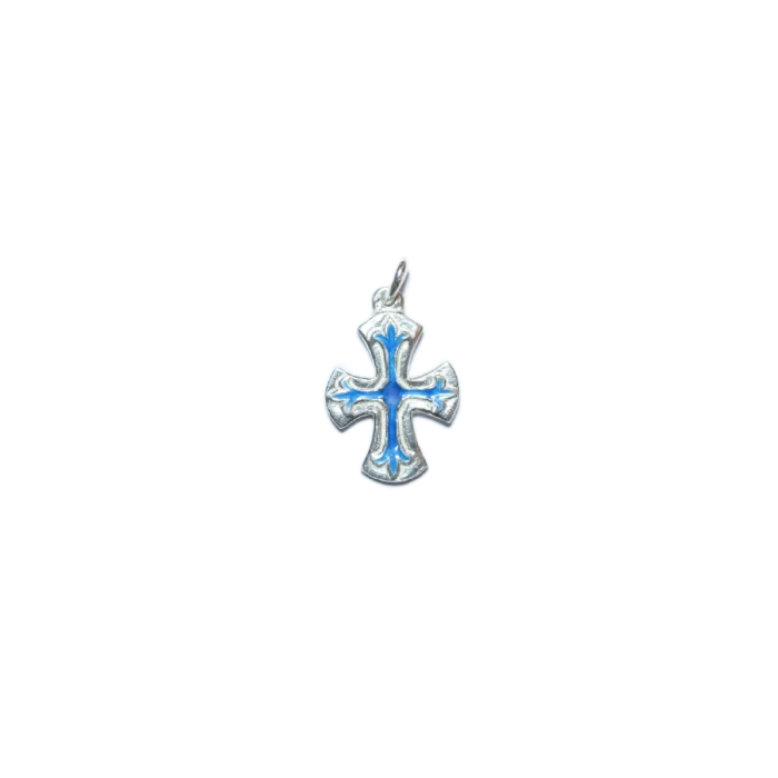 Croix fleur de lys en argent, cadeau communion – 2,5 cm – NA74