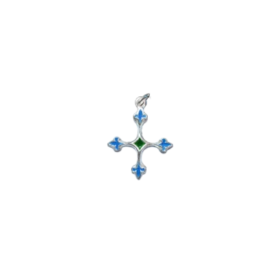 Pendentif croix Fleur de lys, bijou argent – 3,8 cm – NA56