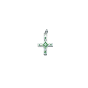 Trèfle et croix, pendentif médiéval argent – 3 cm – NA0162 VERT - Les Tailleurs d'Images