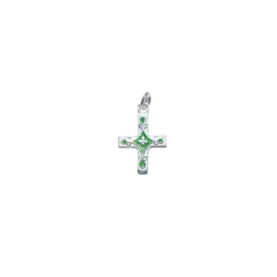 Trèfle et croix, pendentif médiéval argent – 3 cm – NA0162