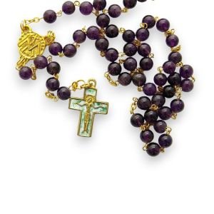 Chapelet en perles d&rsquo;améthyste naturelle – CH8-0181