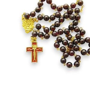 Chapelet rouge en perles de Grenat véritable 6 mm – CH10-0181