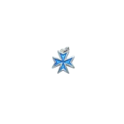 Croix de Malte en bijou, pendentif en argent émaillé – 2,2 cm – NA027 BLEU - Les Tailleurs d'Images