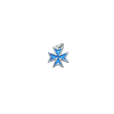 Croix de Malte en bijou, pendentif en argent émaillé – 2,2 cm – NA027