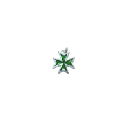 Croix de Malte en bijou, pendentif en argent émaillé – 2,2 cm – NA027 VERT - Les Tailleurs d'Images
