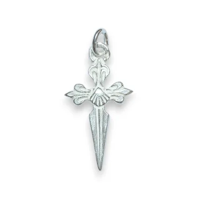 Croix de Saint-Jacques de Compostelle en argent massif – 3,2 cm – NA94