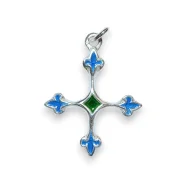 Pendentif croix aux branches Fleur de lys, bijou argent