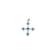 Pendentif croix Fleur de lys, bijou argent