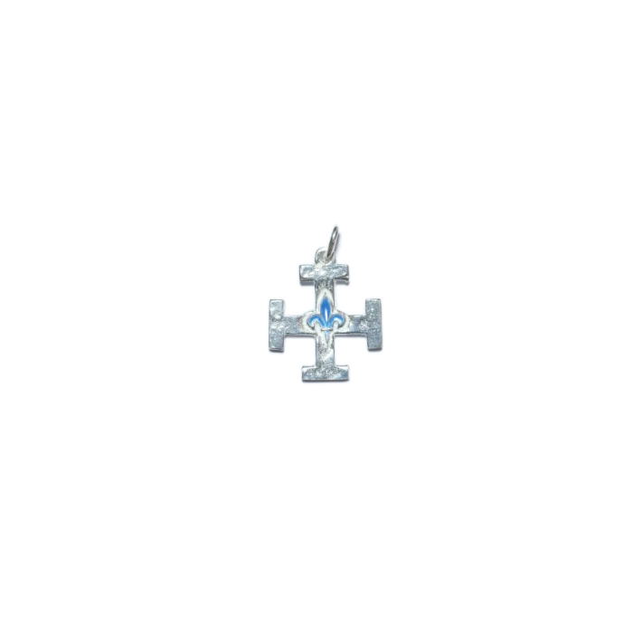 Pendentif Croix Scoute en argent et Fleur de lys – 2,3 cm – NA0213