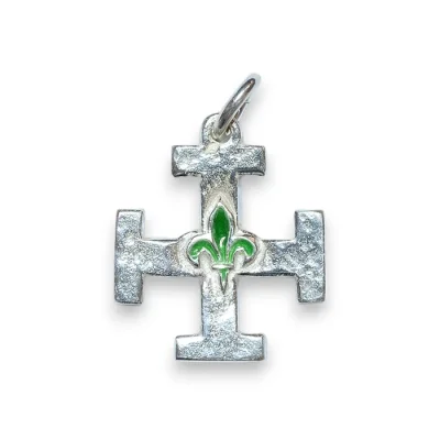 Pendentif Croix Scoute en argent et Fleur de lys – 2,3 cm – NA0213