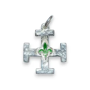 Pendentif Croix Scoute en argent et Fleur de lys – 2,3 cm – NA0213