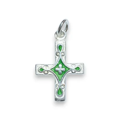 Trèfle et croix, pendentif médiéval argent – 3 cm – NA0162