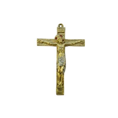 Christ sur croix en bronze et INRI – 15 cm – 0115