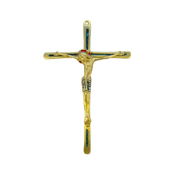 Croix avec Christ – Bronze émaillé – 19.5 cm – 030C933