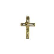 Crucifix - Bronze émaillé - 11 cm - 036 blanc - Les Tailleurs d'Images