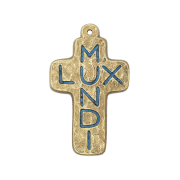 Lux Mundi sur Croix murale latine, croix émaillée – 9,5 cm – L21